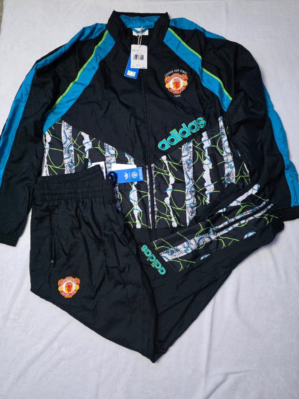 Adidas Manchester United 1992 League Cup Final Retro Tracksuit Jacket and Pants